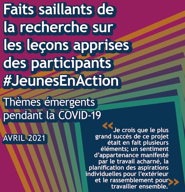 Faits saillants de la recherche sur les leçons apprises des participants #JeunesEnAction